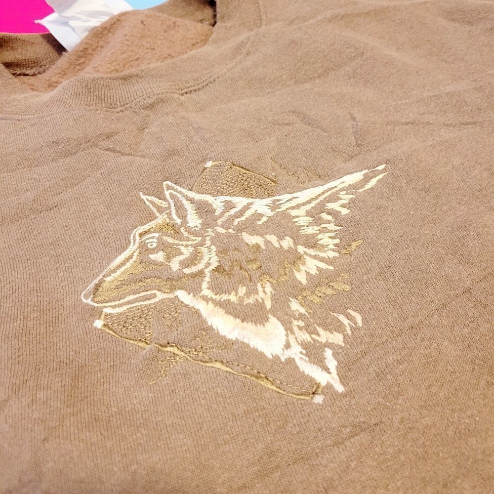 Vintage wolf brown crewneck sweatshirt sweater - Picture 2 of 5